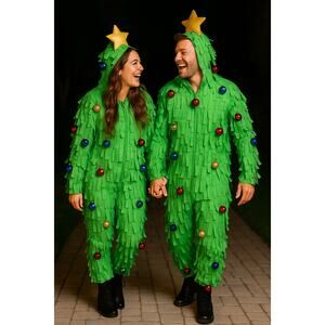 MSRP $100 ✨ NWT Men’s/Unisex “Oh Christmas Tree” Jumpsuit – Size S-M ✨QUICKSHIP